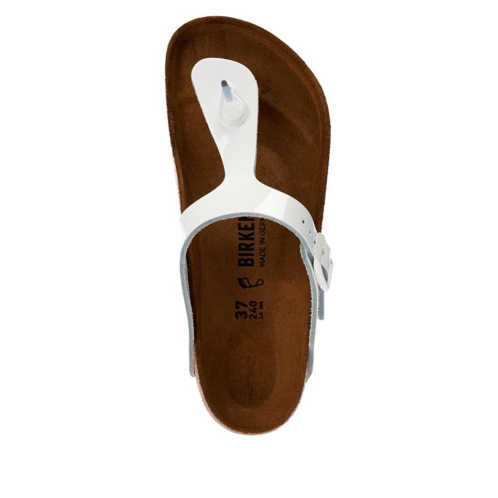 Birkenstock Gizeh Birko-Flor Pearl White Thong Sandals Women Size 39 US 8 Narrow